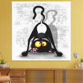 Katten Ondersteboven Grappige Cartoon Karakter Canvas Afdruk (Insitu (Woonkamer))