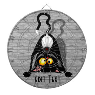 Katten Ondersteboven Grappige Cartoon Karakter Dartbord