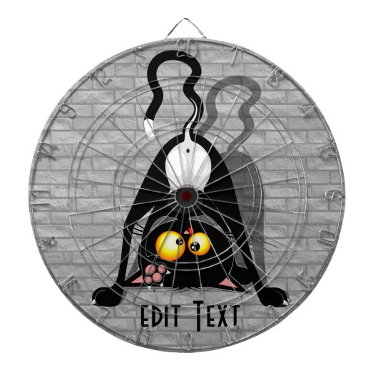 Katten Ondersteboven Grappige Cartoon Karakter Dartbord (Voorkant)