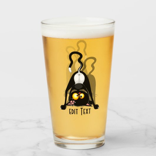 Katten Ondersteboven Grappige Cartoon Karakter Glas (Voorkant gevuld)