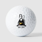 Katten Ondersteboven Grappige Cartoon Karakter Golfballen (Voorkant)