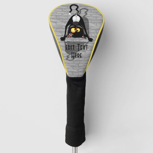 Katten Ondersteboven Grappige Cartoon Karakter Golfheadcover (Voorkant)