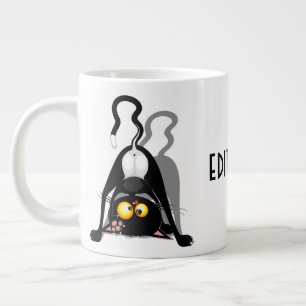 Katten Ondersteboven Grappige Cartoon Karakter Grote Koffiekop