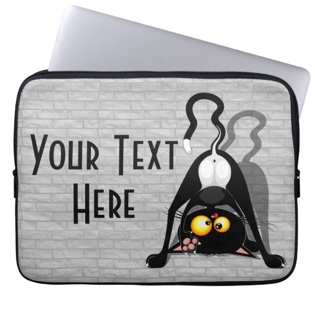 Katten Ondersteboven Grappige Cartoon Karakter Laptop Sleeve (Voorkant)