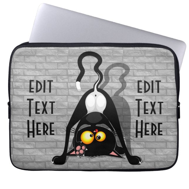 Katten Ondersteboven Grappige Cartoon Karakter Laptop Sleeve (Voorkant)