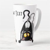 Katten Ondersteboven Grappige Cartoon Karakter Latte Mok (Rechterhoek)