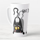 Katten Ondersteboven Grappige Cartoon Karakter Latte Mok (Linkerhoek)