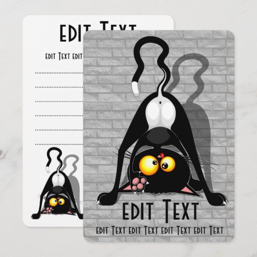 Katten Ondersteboven Grappige Cartoon Karakter Menu (Voorkant / Achterkant)