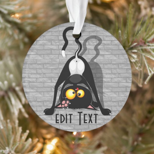 Katten Ondersteboven Grappige Cartoon Karakter Ornament (Boom)