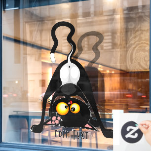 Katten Ondersteboven Grappige Cartoon Karakter Raamsticker