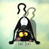 Katten Ondersteboven Grappige Cartoon Karakter Raamsticker (Vel 3)