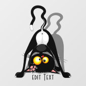 Katten Ondersteboven Grappige Cartoon Karakter Raamsticker (Vel)