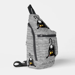 Katten Ondersteboven Grappige Cartoon Karakter Sling Bag