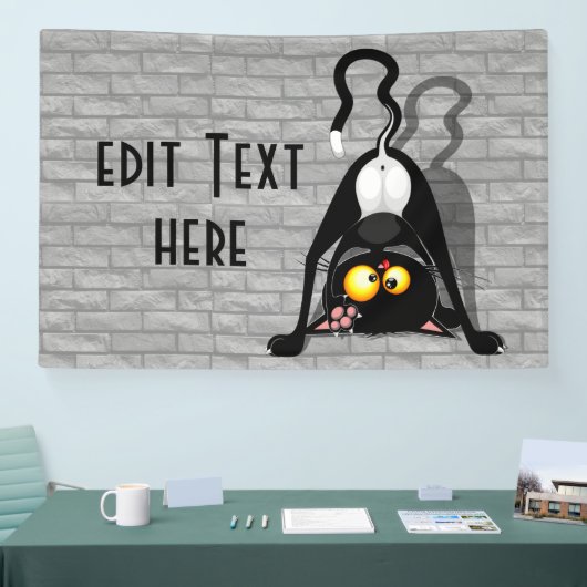 Katten Ondersteboven Grappige Cartoon Karakter Spandoek (Beurs)