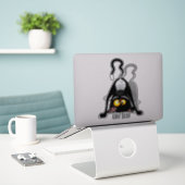 Katten Ondersteboven Grappige Cartoon Karakter Sticker (Laptop op bureau)