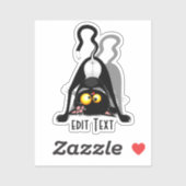 Katten Ondersteboven Grappige Cartoon Karakter Sticker (Vel)