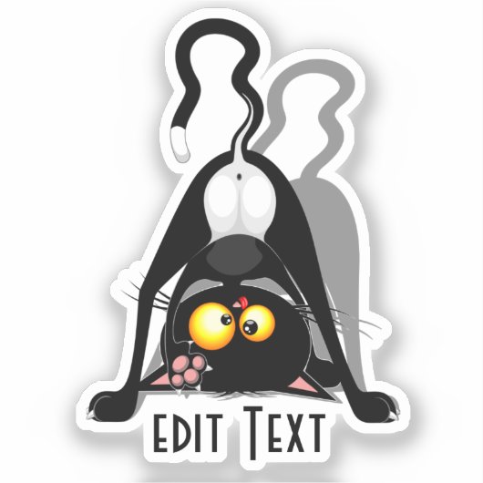 Katten Ondersteboven Grappige Cartoon Karakter Sticker (Voorkant)