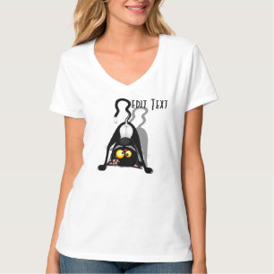 Katten Ondersteboven Grappige Cartoon Karakter T-shirt