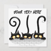 Katten Ondeugende, Speelse en Grappige Karakters Bedankkaart (Voorkant)