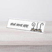 Katten Ondeugende, Speelse en Grappige Karakters Bureau Naambordje (Voorkant)