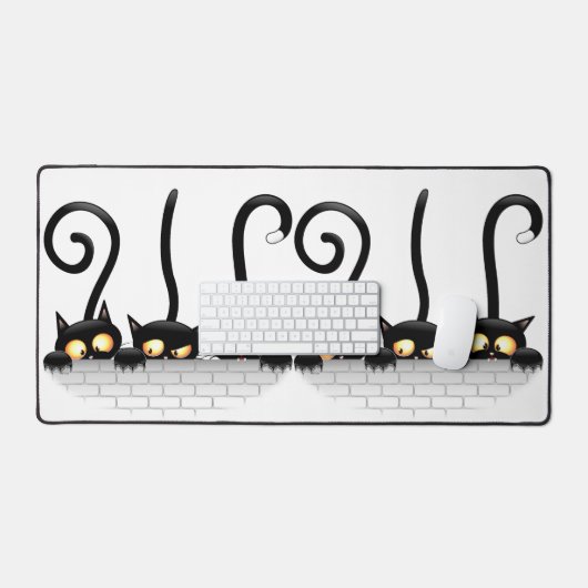 Katten Ondeugende, Speelse en Grappige Karakters Bureaumat (Keyboard & Muis)