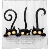 Katten Ondeugende, Speelse en Grappige Karakters Douchegordijn (Voorkant)