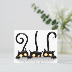 Katten Ondeugende, Speelse en Grappige Karakters Feestdagenkaart