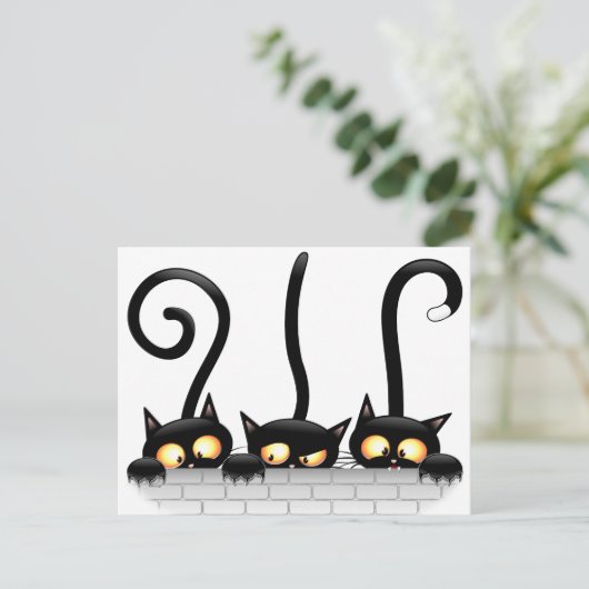 Katten Ondeugende, Speelse en Grappige Karakters Feestdagenkaart (Staand voorkant)