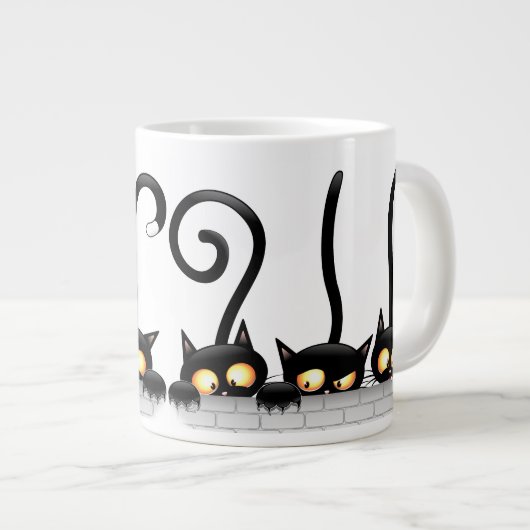 Katten Ondeugende, Speelse en Grappige Karakters Grote Koffiekop (Voorkant rechts)