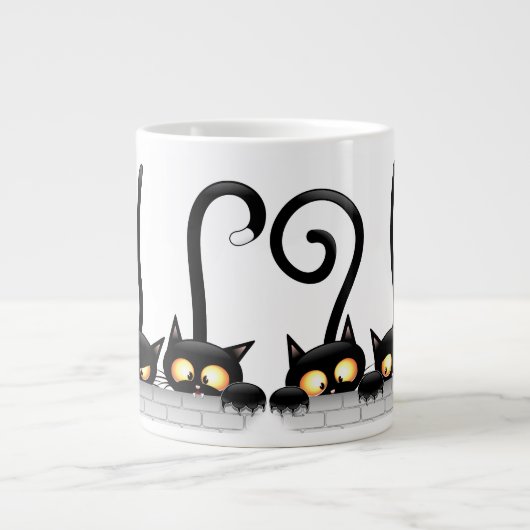 Katten Ondeugende, Speelse en Grappige Karakters Grote Koffiekop (Voorkant)