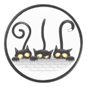 Katten Ondeugende, Speelse en Grappige Karakters Hockey Puck (Voorkant)