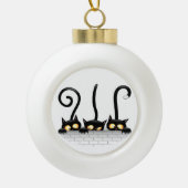 Katten Ondeugende, Speelse en Grappige Karakters Keramische Bal Ornament (Voorkant)