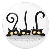 Katten Ondeugende, Speelse en Grappige Karakters Keramische Knop (Voorkant)