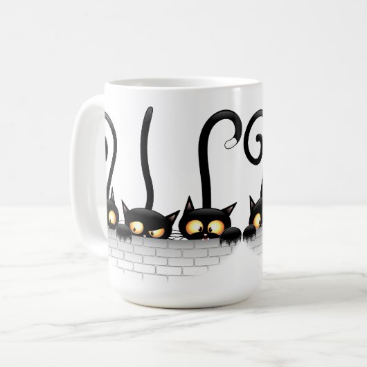 Katten Ondeugende, Speelse en Grappige Karakters Koffiemok (Voorkant links)