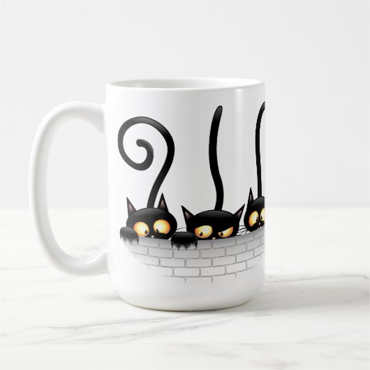 Katten Ondeugende, Speelse en Grappige Karakters Koffiemok (Links)