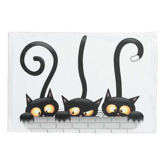 Katten Ondeugende, Speelse en Grappige Karakters Kussensloop (Achterkant)