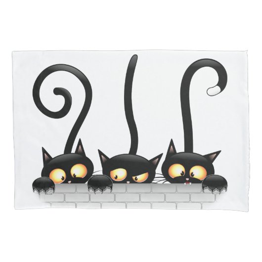 Katten Ondeugende, Speelse en Grappige Karakters Kussensloop (Voorkant)