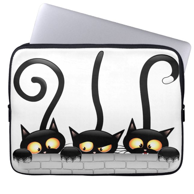 Katten Ondeugende, Speelse en Grappige Karakters Laptop Sleeve (Voorkant)