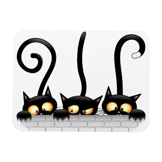 Katten Ondeugende, Speelse en Grappige Karakters Magneet (Horizontaal)