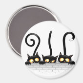 Katten Ondeugende, Speelse en Grappige Karakters Magneet (Voorkant / Achterkant)