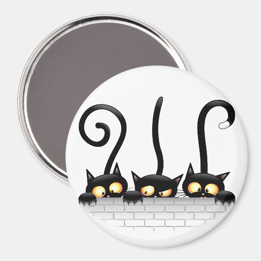 Katten Ondeugende, Speelse en Grappige Karakters Magneet (Voorkant / Achterkant)
