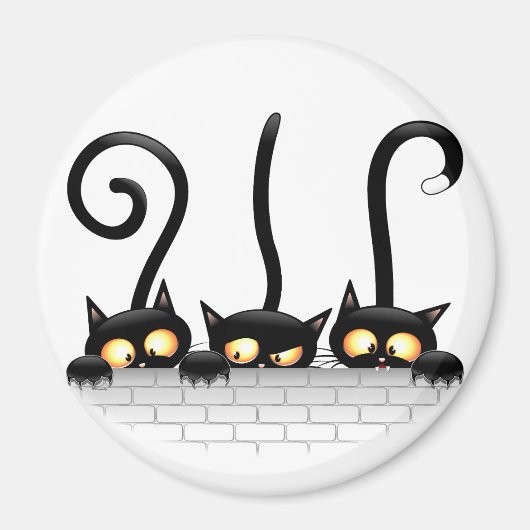 Katten Ondeugende, Speelse en Grappige Karakters Magneet (Voorkant)