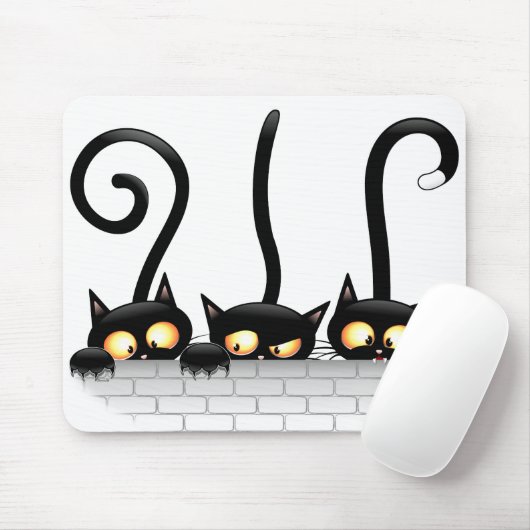 Katten Ondeugende, Speelse en Grappige Karakters Muismat (Met muis)