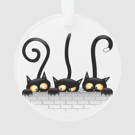 Katten Ondeugende, Speelse en Grappige Karakters Ornament (achterkant)