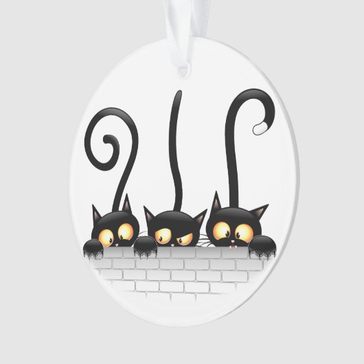 Katten Ondeugende, Speelse en Grappige Karakters Ornament (voorkant)
