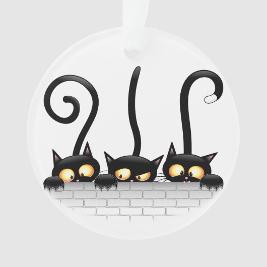 Katten Ondeugende, Speelse en Grappige Karakters Ornament (voorkant)