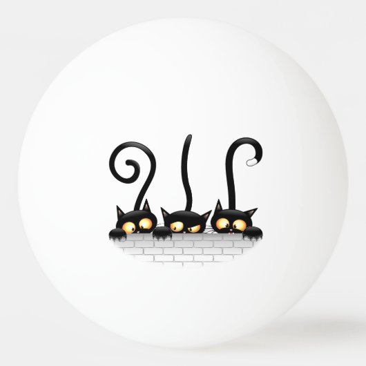 Katten Ondeugende, Speelse en Grappige Karakters Pingpongbal (Voorkant)