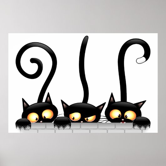 Katten Ondeugende, Speelse en Grappige Karakters Poster (Voorkant)