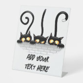 Katten Ondeugende, Speelse en Grappige Karakters Reclamebord Met Voetstuk (Voorkant)