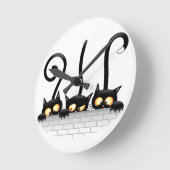 Katten Ondeugende, Speelse en Grappige Karakters Ronde Klok (Hoek)